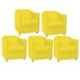 Imagem de Kit 05 Poltrona Cadeira Tilla Decorativa Recepção Sala De Estar material sintético Amarelo - KDAcanto Móveis