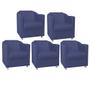 Imagem de Kit 05 Poltrona Cadeira Tilla Decorativa Recepção Sala De Estar material sintético Azul Marinho - KDAcanto Móveis