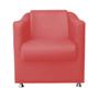 Imagem de Kit 05 Poltrona Cadeira Tilla Decorativa Recepção Sala De Estar material sintético Vermelho - KDAcanto Móveis