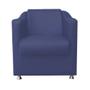 Imagem de Kit 05 Poltrona Cadeira Tilla Decorativa Recepção Sala De Estar Tecido Sintético Azul Marinho - KDAcanto Móveis