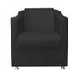 Imagem de Kit 05 Poltrona Cadeira Tilla Decorativa Recepção Sala De Estar Tecido Sintético Preto - KDAcanto Móveis