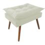 Imagem de Kit 05 Puff Opala decorativo  Pés em Madeira Sala de Estar Recepção Escritório Suede Bege - KDAcanto Móveis