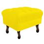 Imagem de Kit 05 Puff Retrô Capitonê Decorativo  Pé em Madeira Sala de Estar Recepção Escritório Suede Amarelo - Damaffê Móveis