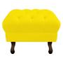 Imagem de Kit 05 Puff Retrô Capitonê Decorativo  Pé em Madeira Sala de Estar Recepção Escritório Suede Amarelo - Damaffê Móveis