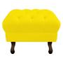 Imagem de Kit 05 Puff Retrô Capitonê Decorativo  Pé em Madeira Sala de Estar Recepção Escritório Tecido Sintético Amarelo - KDAcanto Móveis