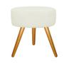 Imagem de Kit 05 Puff Sofia Redondo Decorativo  Pé Palito Sala de Estar Recepção Escritório material sintético Bege - KDAcanto Móveis