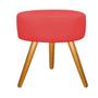 Imagem de Kit 05 Puff Sofia Redondo Decorativo  Pé Palito Sala de Estar Recepção Escritório Tecido Sintético Vermelho - KDAcanto Móveis