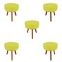 Imagem de Kit 05 Puffs Laura Decorativo Pés Palito Suede Amarelo - D'Classe Decor