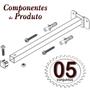 Imagem de Kit 05 SUPORTES REFLETOR LED BASE RETA PAREDE BANNER FACHADA BRAÇO 30 cm