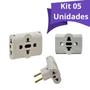 Imagem de Kit 05un Adaptador Pino Universal Tomada Benjamim T