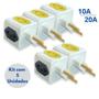 Imagem de Kit 05un Adaptadores De Tomada Cubo 10a/20a 250v Universal