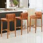 Imagem de Kit 06 Banquetas Alta Para Cozinha Sala de Jantar Bar Dara L02 material sintético Camel - Lyam Decor