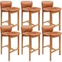Imagem de Kit 06 Banquetas Alta Para Cozinha Sala de Jantar Bar Dara L02 material sintético Camel - Lyam Decor