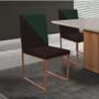 Imagem de Kit 06 Cadeira Office Stan Duo Sala de Jantar Industrial Ferro Bronze Suede Marrom e Verde Musgo - Ahz Móveis