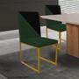 Imagem de Kit 06 Cadeira Office Stan Duo Sala de Jantar Industrial Ferro Dourado Suede Verde e Preto - Ahz Móveis