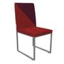 Imagem de Kit 06 Cadeira Office Stan Duo Sala de Jantar Industrial Ferro Prata Suede Vermelho e Bordô - Ahz Móveis