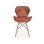 Imagem de Kit 06 Cadeiras Charles Eames Eiffel Slim Wood Estofada - Marrom