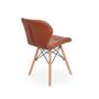 Imagem de Kit 06 Cadeiras Charles Eames Eiffel Slim Wood Estofada - Marrom