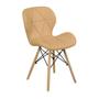 Imagem de Kit 06 Cadeiras Charles Eames Eiffel Slim Wood Estofada - Nude Escuro