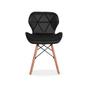 Imagem de Kit 06 Cadeiras Charles Eames Eiffel Slim Wood Estofada - Preta
