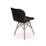 Imagem de Kit 06 Cadeiras Charles Eames Eiffel Slim Wood Estofada - Preta