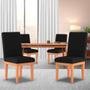 Imagem de Kit 06 Cadeiras Estofada Alice Para Sala de Jantar  Suede Preto - Madeira Prima Deccor