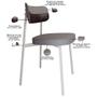Imagem de Kit 06 Cadeiras Estofada Para Sala de Jantar Astrid Branco C01 Linho Cinza material sintético Café - Lyam Decor
