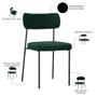 Imagem de Kit 06 Cadeiras Estofadas Para Sala De Jantar Melina L02 Bouclê Verde - Lyam Decor