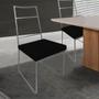 Imagem de Kit 06 Cadeiras Sala de Jantar Escritório Office Stark Industrial Ferro Prata material sintético Preto - Ahz Móveis