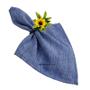 Imagem de KIT 06 Guardanapo de Tecido 40 x 40cm Mellange Azul Bebê - Acabamento Bainha - Várias Cores e Estampas