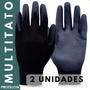 Imagem de Kit 06 luva pu preta multitato