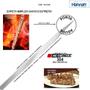 Imagem de Kit 06 Pçs Espeto Churrasco Misto Aço Inox Duplo + Chato largo + Chato Estreito 75 Cm Cabo Madeira Revestido Alumínio