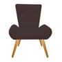 Imagem de Kit 06 Poltrona Cadeira Decorativa Nani Sala de Estar Recepção Escritório Suede Marrom - Damaffê Móveis