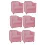 Imagem de Kit 06 Poltrona Cadeira Decorativa Tilla   Para Sala de Estar Recepção Escritório Suede Rose - Damaffê Móveis