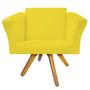 Imagem de Kit 06 Poltrona Cadeira Decorativa  Win Base Giratória Sala de Estar Recepção Escritório Suede Amarelo - Damaffê Móveis