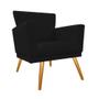 Imagem de Kit 06 Poltrona Cadeira Mind Decorativa Recepção Sala De Estar Suede Preto - DAMAFFÊ MÓVEIS