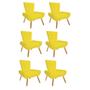 Imagem de Kit 06 Poltrona Cadeira Nani Decorativa Recepção Sala De Estar Suede Amarelo - KDAcanto Móveis