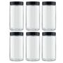 Imagem de Kit 06 Pote 1,6L Recipiente Vidro Redondo Invicta Preto