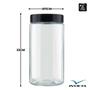 Imagem de Kit 06 Pote 1,6L Recipiente Vidro Redondo Invicta Preto