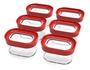 Imagem de Kit 06 pote modulus hermetico 60 150ml vermelho