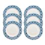 Imagem de Kit 06 Pratos Rasos Decorados Melamina 25cm Branco - 1010COR