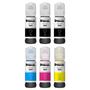 Imagem de Kit 06 Refil de Tinta compatível T544 para impressora Ecotank Epson L3150, L3110, L5190, L3250, L3210, L5290, L5593