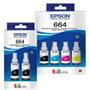 Imagem de Kit 06 Refil de tintas T664 para impressora jato de Tinta L200, L210, L220