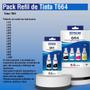 Imagem de Kit 06 Refil de tintas T664 para impressora jato de Tinta L355, L365, L455