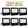 Imagem de Kit 06 Refletores Taschibra TR LED 50 Slim 50W Preto