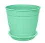 Imagem de Kit 06 Vaso para Plantas Plantio Aquarela N.1,5 Verde Claro com prato Plastico Nutriplan Nutriplast