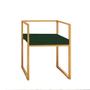 Imagem de Kit 07 Cadeira de Jantar Cubo Office Escritório Recepção Ferro Bronze Suede Verde Musgo - Ahz Móveis