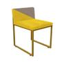 Imagem de Kit 07 Cadeira Office Lee Duo Sala de Jantar Industrial Ferro Dourado Suede Amarelo e Bege - Ahz Móveis