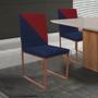 Imagem de Kit 07 Cadeira Office Stan Duo Sala de Jantar Industrial Ferro Bronze material sintético Azul Marinho e Vermelho - Ahz Móveis