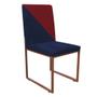 Imagem de Kit 07 Cadeira Office Stan Duo Sala de Jantar Industrial Ferro Bronze material sintético Azul Marinho e Vermelho - Ahz Móveis